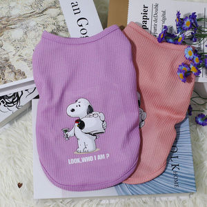 Gilet imprimé chiot de dessin animé mignon pour chats et chiens, motif gaufré en polyester, vêtements de printemps et d'été, couleurs bonbons princesse - Product Image 4