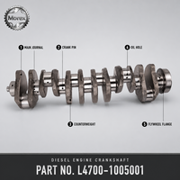 Vilebrequin en acier forgé pour moteur diesel Yuchai L4700 robuste, référence L4700-1005001, pièces automobiles en gros de Chine