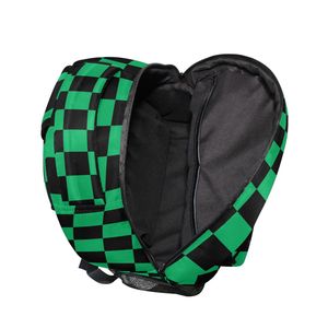 <strong>New</strong> Arrivals Trending Unisex Black/Green Checked <strong>Design</strong> Heavy Duty Lightweight Book Bag School <strong>Backpack</strong> with Zipper Closure - Product Image 4