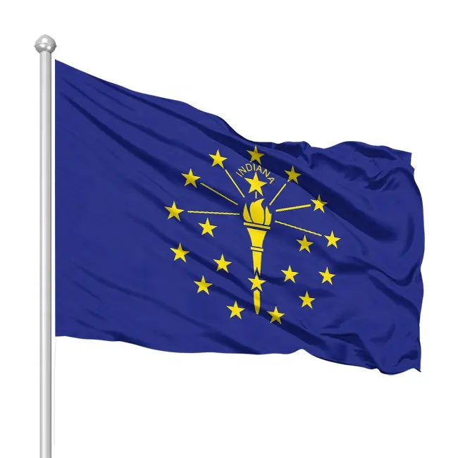 Banderas personalizadas de los principales Estados de los Estados Unidos, tela de poliéster gruesa y duradera, banderas de Indiana