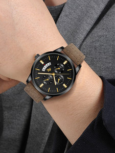 Montre à quartz pour <span class=keywords><strong>homme</strong></span> Tomi Luckyfox L106, achat en gros, bracelet en cuir tendance, montres de luxe simples pour <span class=keywords><strong>homme</strong></span>, design de cadran rond - Product Image 5