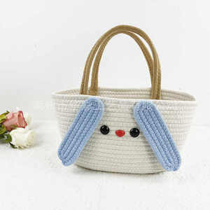 Paniers de rangement et sacs à main artisanaux pour le shopping, sacs pour femmes en fil de coton à motifs de dessins animés, vente en gros - Product Image 1
