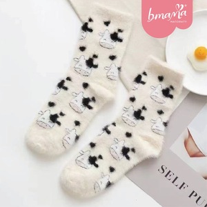 Chaussettes Bmama CuddleStep Cow Crew, chaussettes douces, épaisses et confortables pour la maison - Product Image 3