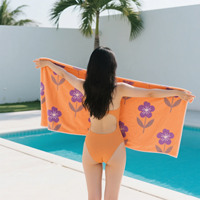 Ghumi Nouveau design Serviettes de couverture de chaise de plage personnalisées professionnelles Serviettes de plage légères à rayures sans sable
