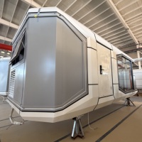 Capsule spatiale préfabriquée, cabine conteneur, installation rapide, maison modulaire compacte, unité de cuisine intégrée, bureau préfabriqué facilement déplaçable