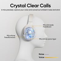 Audífonos de Diadema QCY H3 con Reducción de Ruido Activa ENC ANC, Jack de Audio de 3.5mm de Alta Resolución, Conexión con Cable e Inalámbrica por Bluetooth 5.4, Ecualizador (EQ), 2.4G