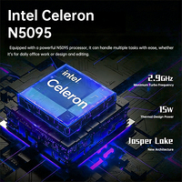 Laptop Bisnis 15.6 inci Celeron N5095 IPS 16GB RAM 256GB 512G 1TB SSD Windows 10/11 Pengenal Sidik Jari
