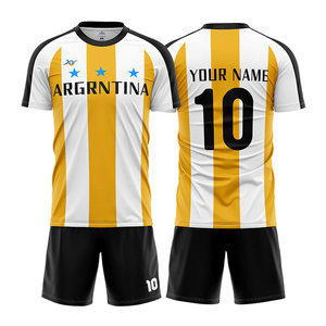 Set Personalizzato di Maglie da Calcio a Righe con Design Argentina, Kit da Calcio Sublimato con Nome e Numero Personalizzati per Eventi Sportivi di Squadra - Product Image 4