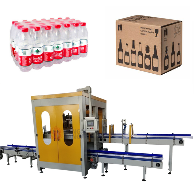 Automatic Box Can Soda Beer Water Drinks Bottle Grab Type Pick and Place Drop Robot Wrap Around Bottle Case Packer