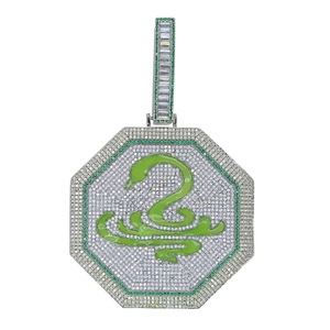 Colgante Talismán del Zodíaco Chino que Brilla en <span class=keywords><strong>la</strong></span> Oscuridad, 60mm, con Circonitas, Compatible con Cadena <span class=keywords><strong>Cubana</strong></span>, Venta al Por Mayor - Product Image 4