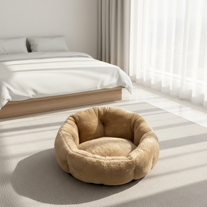 เตียงสัตว์เลี้ยงสีชมพูแบบคลาสสิก ทรงกลม นุ่มพิเศษ อุ่นสบาย ถอดซักได้ พกพาสะดวก สำหรับแมวและสุนัข ใช้ได้ทุกฤดู ภายในบ้าน - Product Image 3