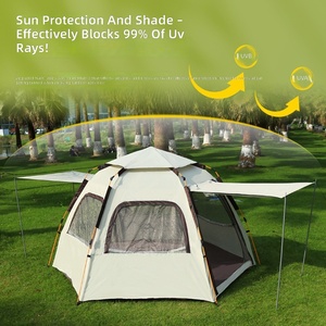 Tenda da Campeggio Istantanea per 5-8 Persone, Facile da Montare |   Tenda a Cupola Esagonale per <span class=keywords><strong>3</strong></span> Stagioni, Ideale per Famiglie, Escursioni e Viaggi - Product Image 3