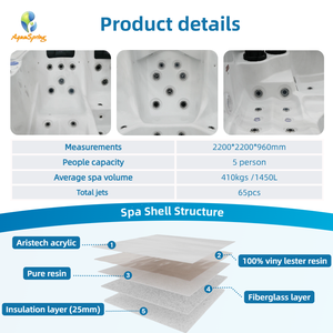 Jacuzzi Exterior Moderno para 5 Personas, Bañera de Hidromasaje Independiente con Carcasa de Acrílico, 65 Hidrojets, Control Balboa, Ideal para Proyectos de Jardines y Villas - Product Image 3