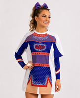 Robe T-shirt de cheerleading personnalisée pour femme, coupe oversize, manches courtes, uniforme d'entraînement d'équipe, couvre-tenue