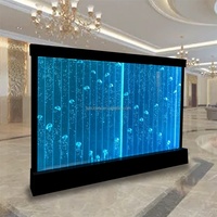 Panneau mural à bulles d'eau moderne en acrylique avec motif floral dansant, éclairage LED RGB personnalisable, cadre multifonctionnel, séparateur de pièce