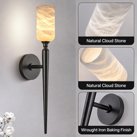 Applique murale moderne en albâtre, lampe murale en marbre naturel pour villa, salon, chambre, hall d'hôtel, couloir, décoration