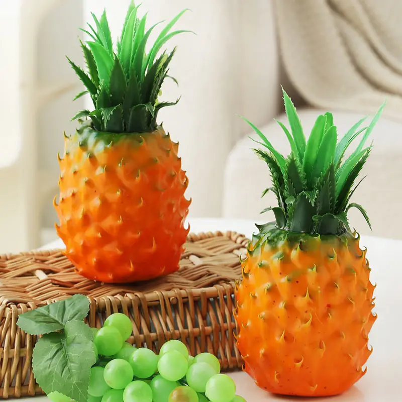Abacaxi de frutas falsas para decoração, adereços realistas, frutas artificiais decorativas realistas para decoração de casa