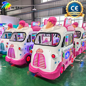 CE Ice Cream Fun Kiddie Rides 4 Seat Family Swing Bus Divertissement Jeu Vidéo <span class=keywords><strong>Intérieur</strong></span> Jeu à pièces pour enfants Aire de <span class=keywords><strong>jeux</strong></span> - Product Image 1