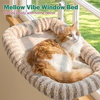 Hamac-lit pour chat en coton beige de haute qualité, amovible, pour fenêtre, lavable à la main, vente en gros