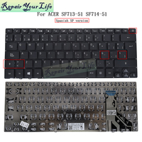 Clavier espagnol SP sans rétroéclairage pour Acer Swift 7 SF713-51 SP714-51 SF714-51 SF714-52 N16Q11 V160266AK1 SC3P_A50B, clavier neuf