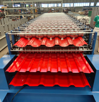 Machine de formage de tuiles en acier coloré à commande servo, châssis robuste avec écran tactile PLC, traitement des bobines d'acier de 0,3 à 1,2 mm