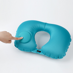 U-Shape Travel Pillow Automatic Air <b>Inflatable</b> Airplane <b>Car</b> Pillows Ring Pillow Folding Press Type Bed Neck Cushion - Product Image 3