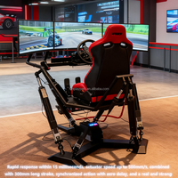 Simulador de Conducción de Automóviles de 3 Pantallas y 6DOF, Plataforma de Movimiento de Carreras F1 con Construcción de Fibra de Vidrio para Uso en Exteriores en Aeropuertos y Escuelas