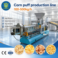 Mesin Ekstruder Pembuat Makanan Ringan Berbentuk Puff Otomatis Penuh dengan Sekrup Ganda Berkualitas Tinggi untuk Produksi Makanan Ringan Jagung Puff