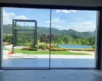 Porte coulissante anti-moisissure, facile à nettoyer, avec cadre en verre, ignifuge, pour zones humides, usage extérieur, entrée de villa, appartement, balcon