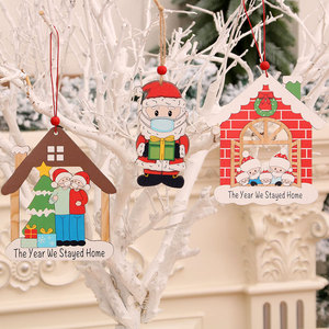 Nouveaux ornements en bois peints, décorations de Noël, décorations pour sapin de Noël, ornements créatifs en forme de masque pour personnes âgées. - Product Image 4