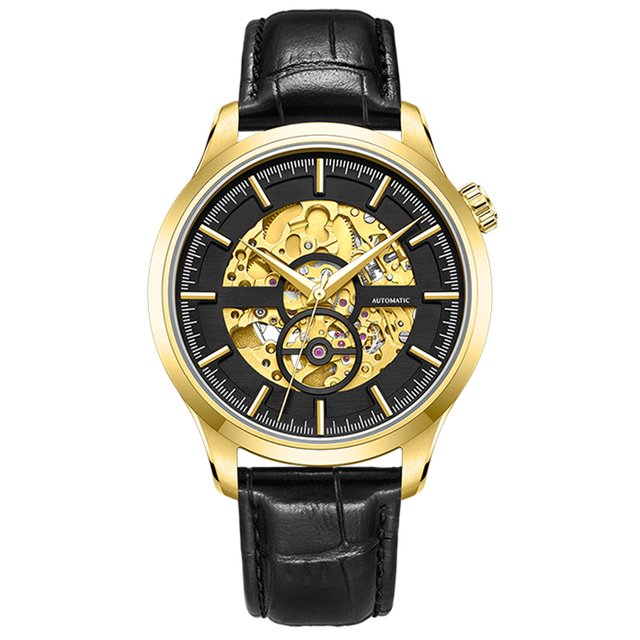 New Product Premium Steel Mechanical Watch with Hollow Out Dial 2999G