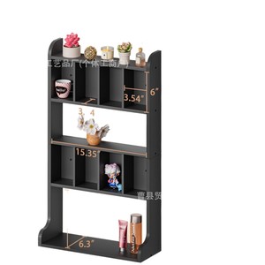 Wooden Perfume Storage Rack <b>Wall</b> <b>Mounted</b> Multi Layer Display <b>Shelf</b> For Cosmetics Toys Plants Black And White - Product Image 5