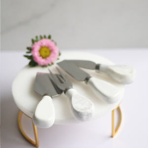 絶妙なナイフ4ピースチーズナイフセット大理石のハンドルステンレス鋼チーズナイフコレクションチーズカッター - Product Image 6