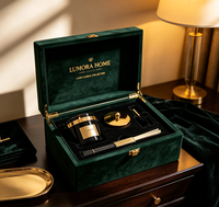 Boîte cadeau en velours vert foncé, emballage de luxe pour cadeau d'affaires, hôtel, maison, collection d'aromathérapie