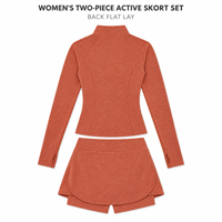 Ensemble deux pièces personnalisé pour femme avec col mandarin et demi-zip, jupe-short taille haute pour l'entraînement de tennis et les activités sportives en extérieur