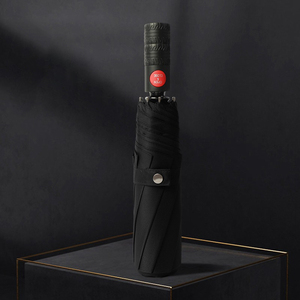 Rubber Handle Automatic Open Business Style Gifts Sun Rain Compact Travel Portable UV Protective 3 Folding <b>Umbrella</b> With Logo - Product Image 2