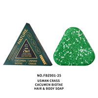 Savon Solide 2-en-1 Usma aux Herbes pour Cheveux et Corps, Traitement Bio de Repousse Capillaire, Marque Privée, Vente en Gros
