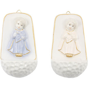 ZICOM Ángel Guardián, Recipiente para Agua Bendita, Decoración para el Hogar, Alemania, 2 Piezas, Altura 10.2 cm, Colores Surtidos, Modelo 9069-H210 - Product Image 1