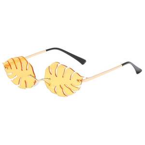 Gafas de Sol de Moda 2021, Elegantes y Modernas, sin Montura, con Diseño de Hoja de Árbol para Mujer - Product Image 5
