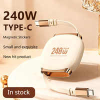 Kabel USB C ke USB C yang Dapat Ditarik 240W PD Pengisian Cepat 1M Desain Magnetik untuk Perjalanan Laptop Tablet dan Smartphone