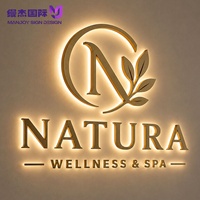 Enseigne LED rétroéclairée en métal personnalisée pour usage commercial avec transformateur, lettres étanches IP65 pour logo d'entreprise, salon de beauté et de coiffure