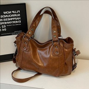 Bolso de Mujer de Cuero PU de Gran Capacidad para Otoño e Invierno, Regalo de San Valentín, Estilo Retro Coreano, Bolso Tote Informal, Bolso Bandolera para Chicas - Product Image 1