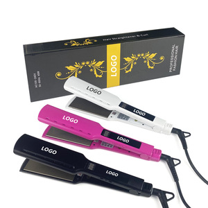 Lisseur et boucleur ionique professionnel 2-en-1 pour salon, fer plat pour cheveux humides et secs, température réglable, logo personnalisé OEM - Product Image 5