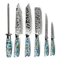 Ensemble de couteaux de cuisine Yang Jiang en acier Damas inoxydable avec manche en nacre