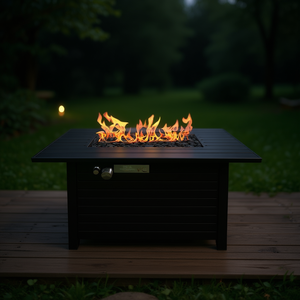 Table de foyer carrée en acier inoxydable Db Steel, au propane ou au gaz naturel, pour extérieur, jardin, chauffage, avec couvercle, style moderne - Product Image 2