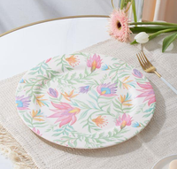 Assiettes de table biodégradables en bambou, 24 pièces, sans BPA, fibre de bambou naturelle, assiettes/plats à Pizza, vaisselle à Dessert