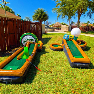 Jeux de mini-golf gonflables amusants en plein air <span class=keywords><strong>pour</strong></span> enfants et adultes, parcours de golf portable avec obstacles <span class=keywords><strong>pour</strong></span> les événements festifs - Product Image 1