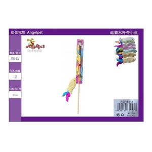 Giocattolo Interattivo per Gatti con Palo in Legno e Piccolo Pesce per Stimolare il Movimento - Product Image 3