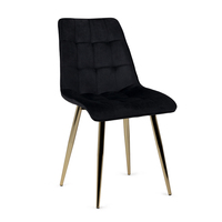 Chaise de salle à manger moderne en velours vert avec structure en fer, vente en gros par le fabricant Raymonds, pour usage domestique et en restaurant