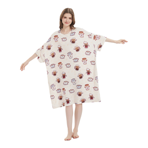 Manufacturer Plus Size Nightgown with Sleeves and Pocket Bamboo Sleep Tee Custom Oversized <strong>Tshirt</strong> Women - Product Image 1